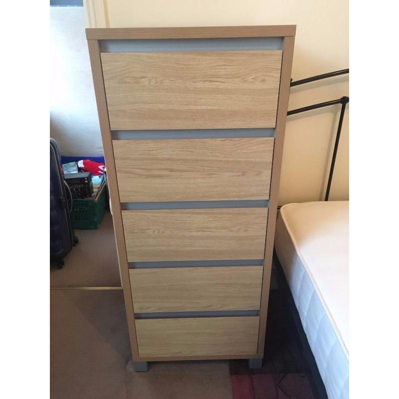 John Lewis Bedroom Drawers. In good condition. 5 drawers. Pickup from Kensal Rise