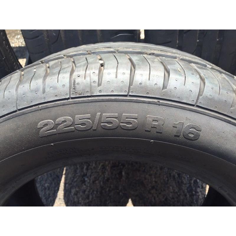 2 X 225/55/16 continental tyres