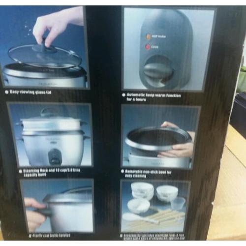 Electric rice cooker and steamer