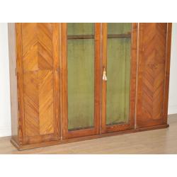 Large Antique Victorian Pitch Pine Glazed Four Door Display Gun Cabinet Bookcase