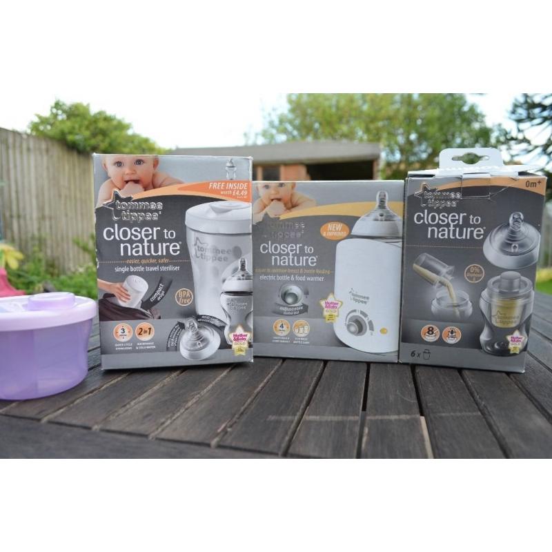 Tommee tippee closer to nature electric bottle and food warmer + single bottle travel steriliser
