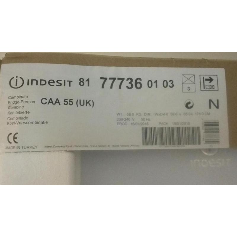 Brand New White Indesit CAA 55 Fridge Freezer