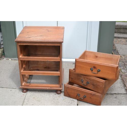 Pine Bedside Cabinet. Old but good quality. Project!