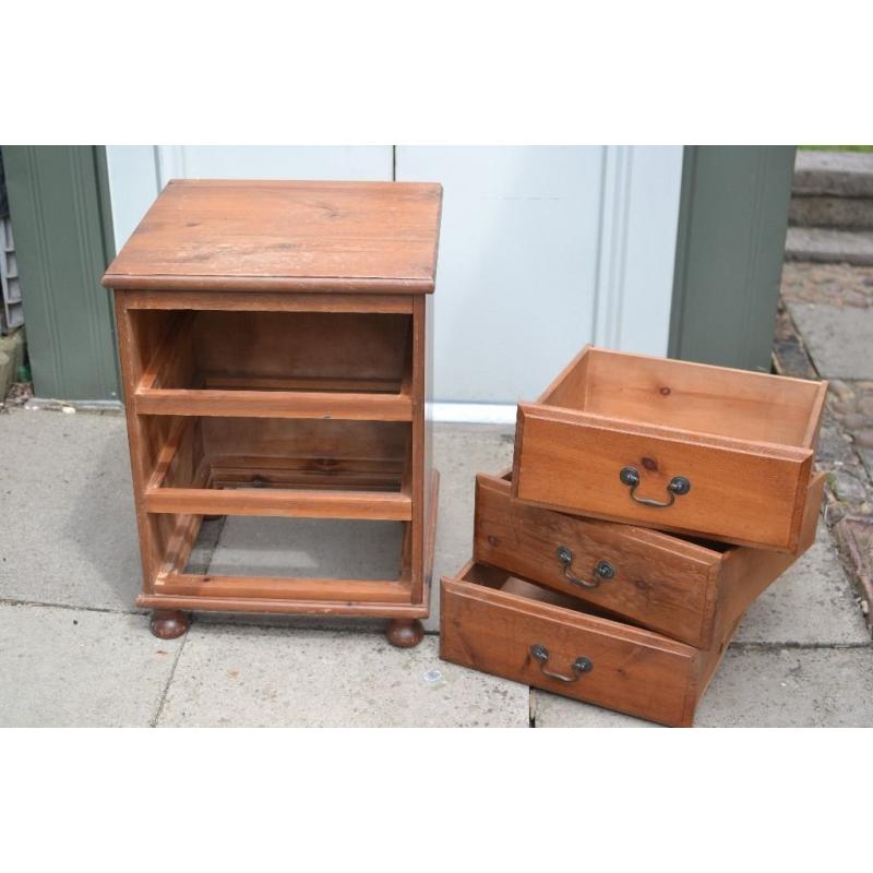 Pine Bedside Cabinet. Old but good quality. Project!