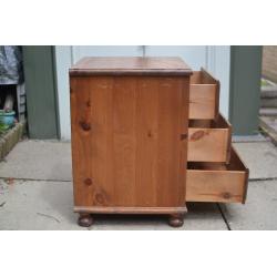 Pine Bedside Cabinet. Old but good quality. Project!