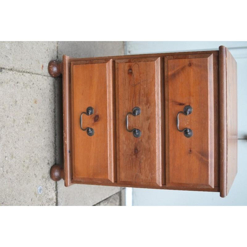 Pine Bedside Cabinet. Old but good quality. Project!
