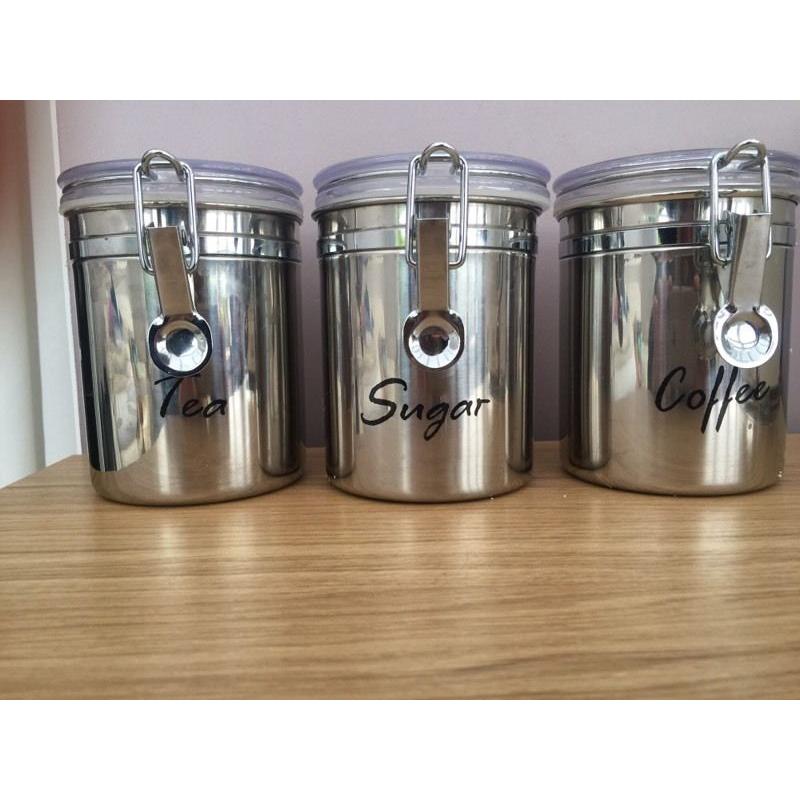 TEA, COFFEE AND SUGAR CONTAINERS