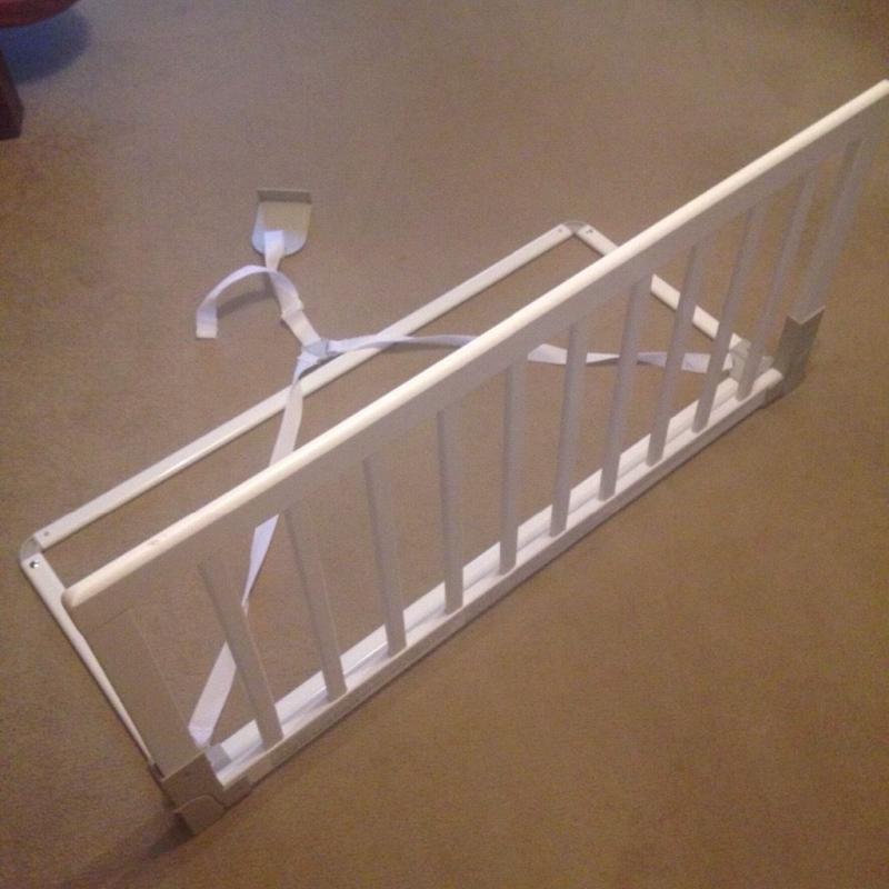 Baby Dan white wooden bed rails x 2