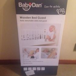 Baby Dan white wooden bed rails x 2