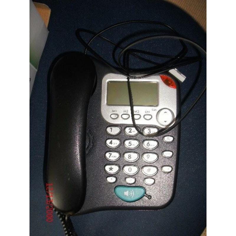 Binatone black telephone large buttons boxed