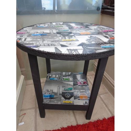 VOLKSWAGEN CAMPER SHABBY CHIC ROUND TABLE FOR SALE.