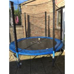 8ft trampoline with safety net and ladder