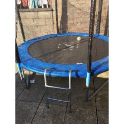 8ft trampoline with safety net and ladder