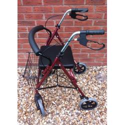 4 wheeled walking aid/frame with seat