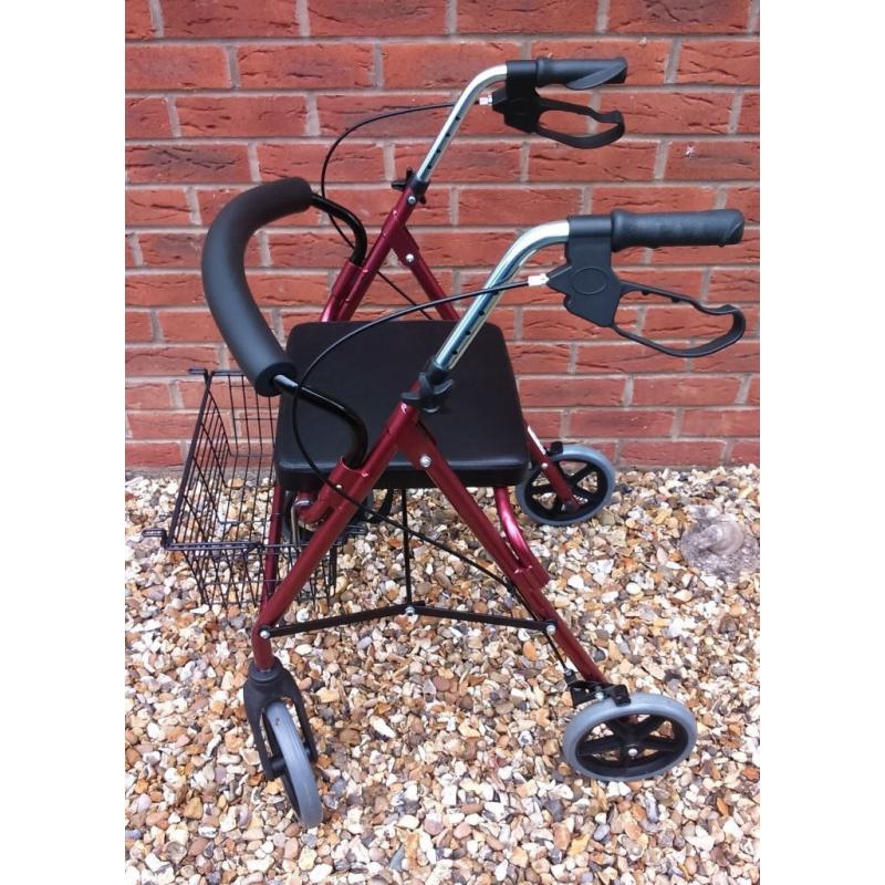 4 wheeled walking aid/frame with seat