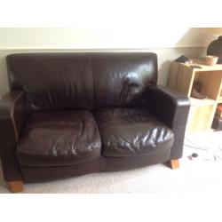 Two seater leather sofa, good condition