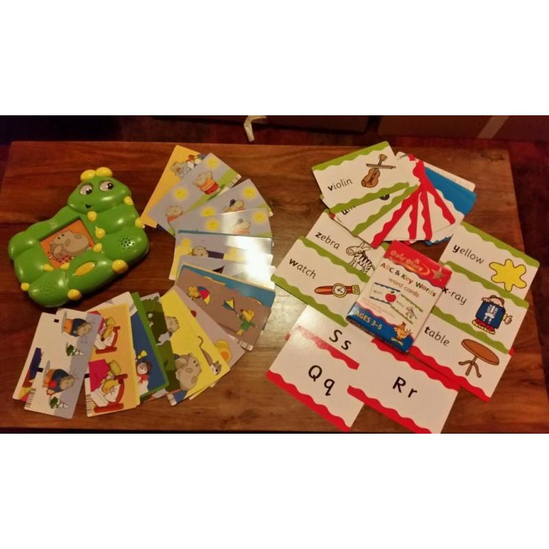 Educational preschool interactive caterpillar toy and ABC alphabet cards