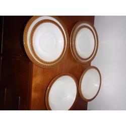 Poole pottery "chestnut" 2 bowls 2 saucers and 2 side plates