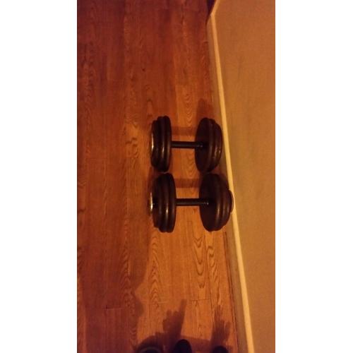 Pair of 28kg dumbbells