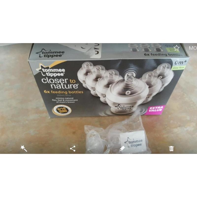 Brand new Tommee Tippee bottles x 6