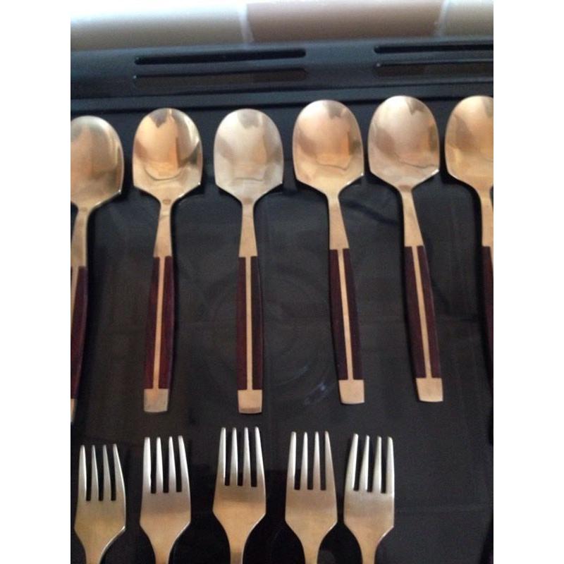 Vintage Thia Solid Bronze Cutlery set