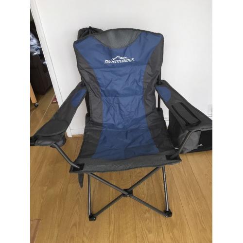 2 Used Adventuridge folding camping chairs, complete with carry bags