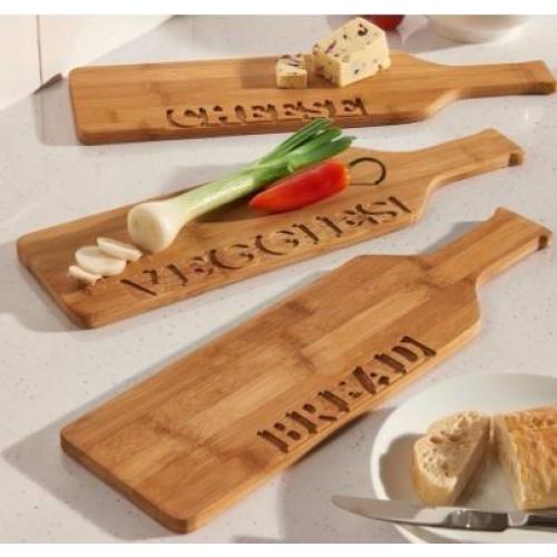 NEW: Set of Three 3 Wooden Chopping Boards for Bread, Vegetables, Cheese