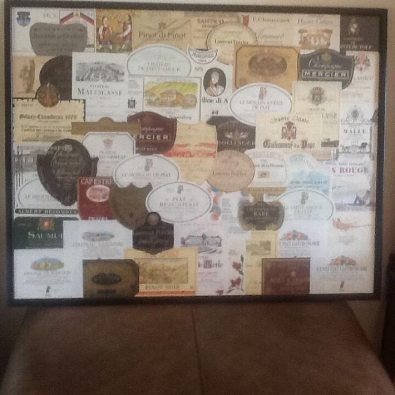 Collage of original wine labels