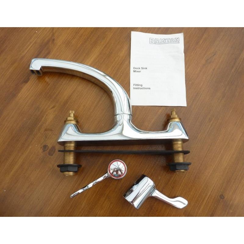 Bristan deck sink mixer tap, chrome plated ceramic disc L DSM C CD NEW