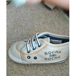 Brand new baby boys Rocha little Rocha pram shoes 9-12 months