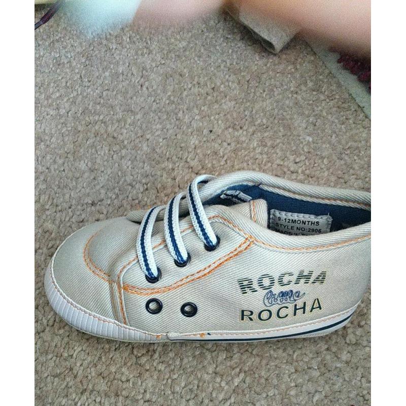 Brand new baby boys Rocha little Rocha pram shoes 9-12 months