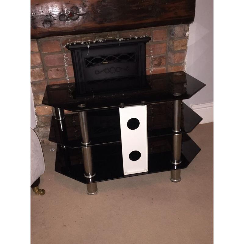 Black and Silver Television Stand