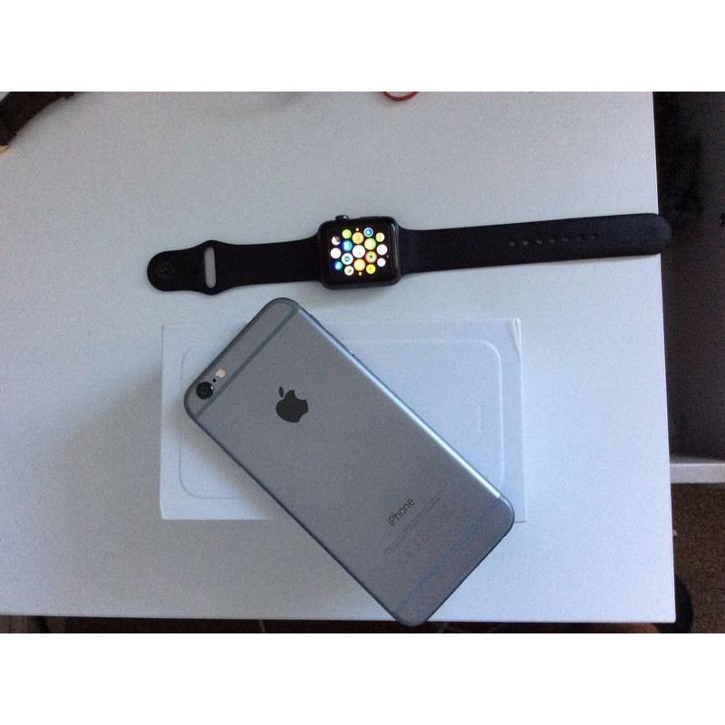 Unlocked IPhone 64gb and Apple Watch 42mm Both Space Grey