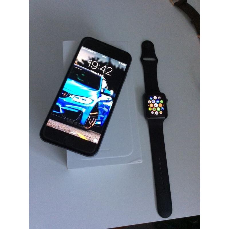 Unlocked IPhone 64gb and Apple Watch 42mm Both Space Grey