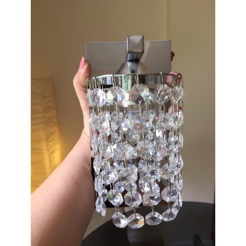 Heal's crystal & chrome wall lamps (3 available)