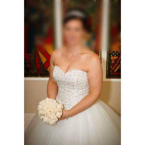 JUSTIN ALEXANDER WEDDING DRESS SIZE 12 STYLE 8158 - RECENTLY DRY CLEANED