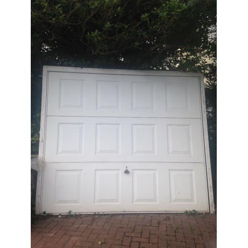 Up and over white garage door