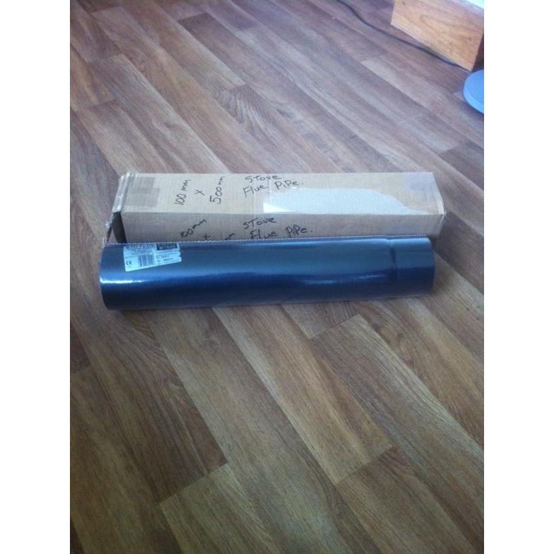 Brand new black stove flue pipe 100mm x 500mm