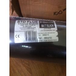 Brand new black stove flue pipe 100mm x 500mm