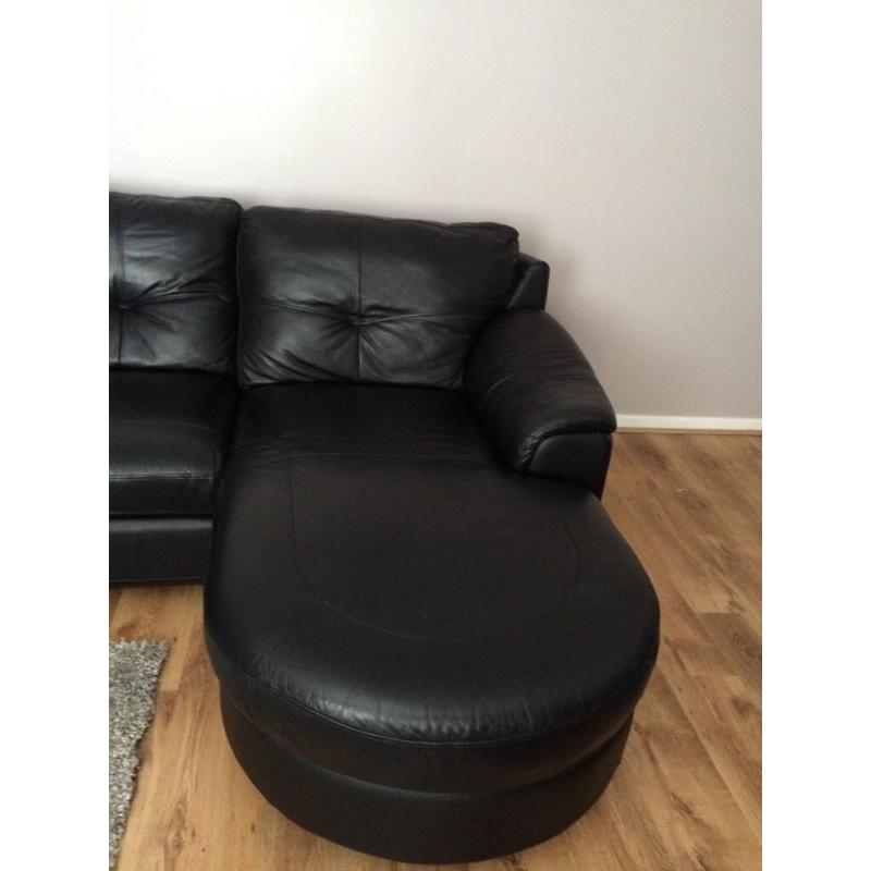 Leather suite with recliner chair