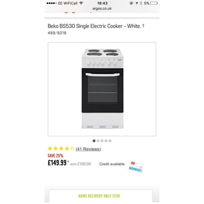 Beko Electric Cooker