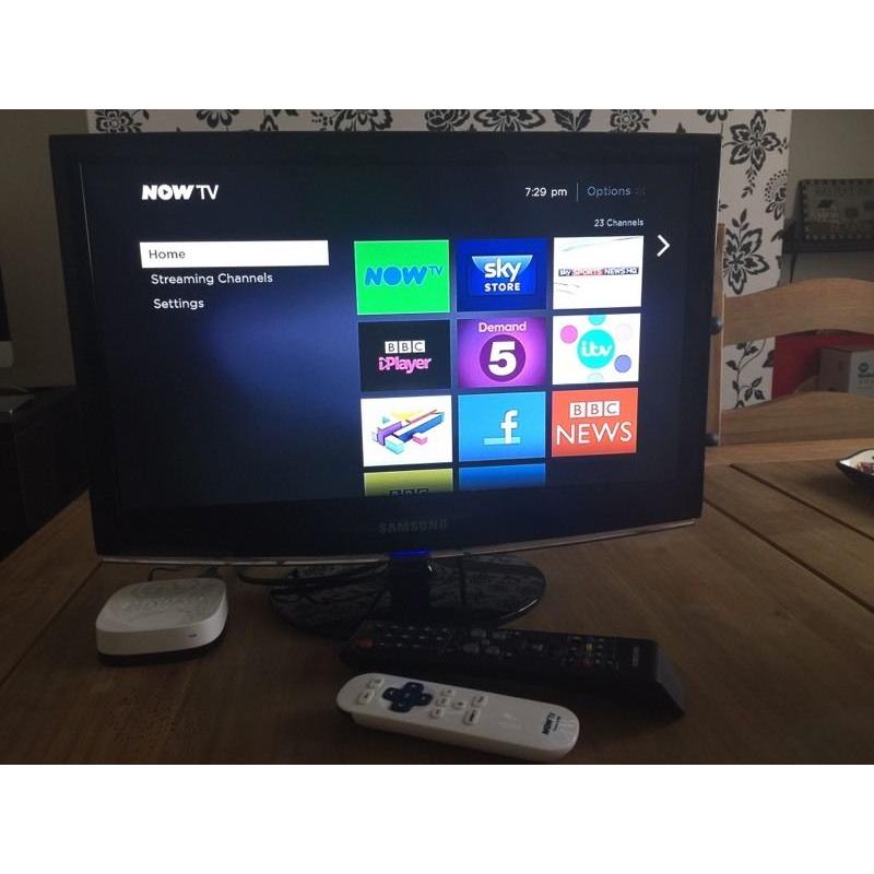 Samsung SyncMaster 19" 933HD HD Ready TV and Now Tv box
