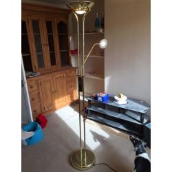 Dimmable adjustable reading lamp in gold affect