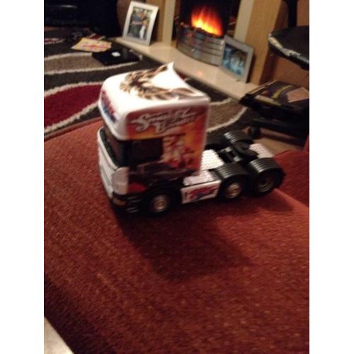 scania code 3 trucks with various art work on them 1/50 scale