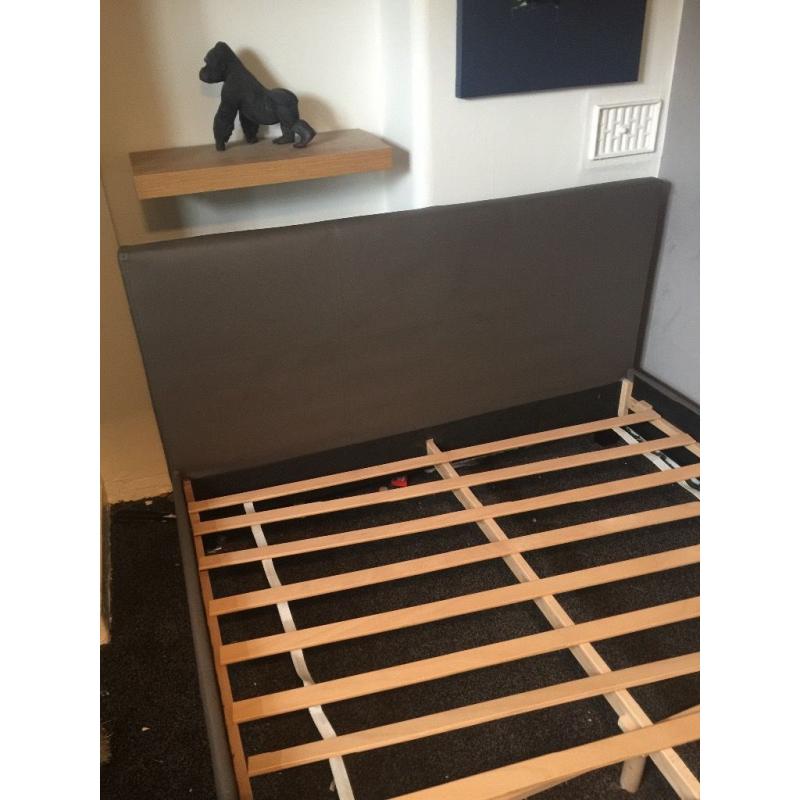 Grey double bed frame
