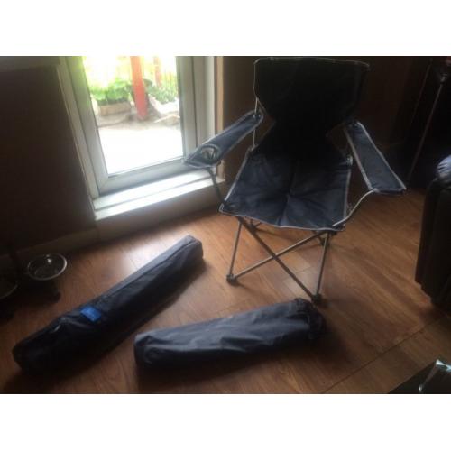 X2 black camping chairs