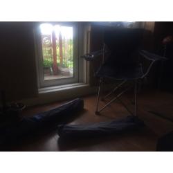 X2 black camping chairs