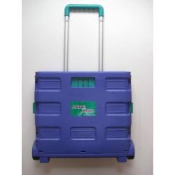 PACK and ROLL Fold Away Shopping Basket, Trolley, Box with Telescopic Handle,