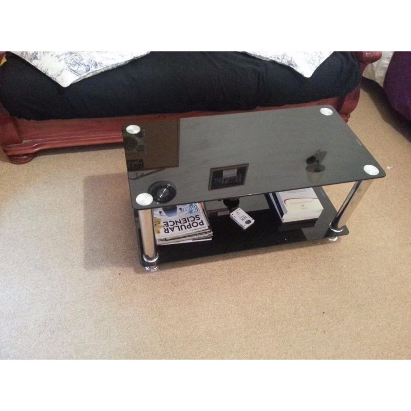Black glass coffee/lounge table