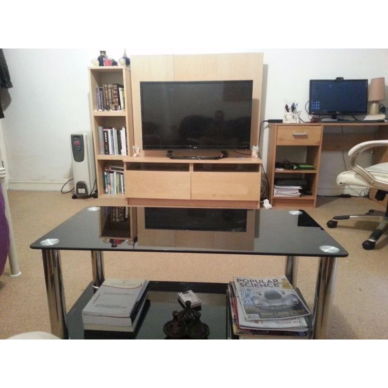 Black glass coffee/lounge table